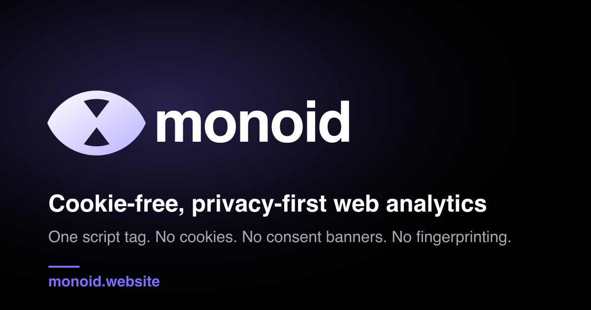 Monoid — Cookie-Free Web Analytics for Privacy-First Sites